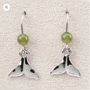 Jade Whale Tail Earrings